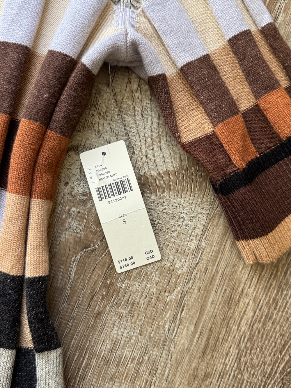 Maeve Brown, Camel & Black Checked Button-Front Knit Top - Picture 3 of 5
